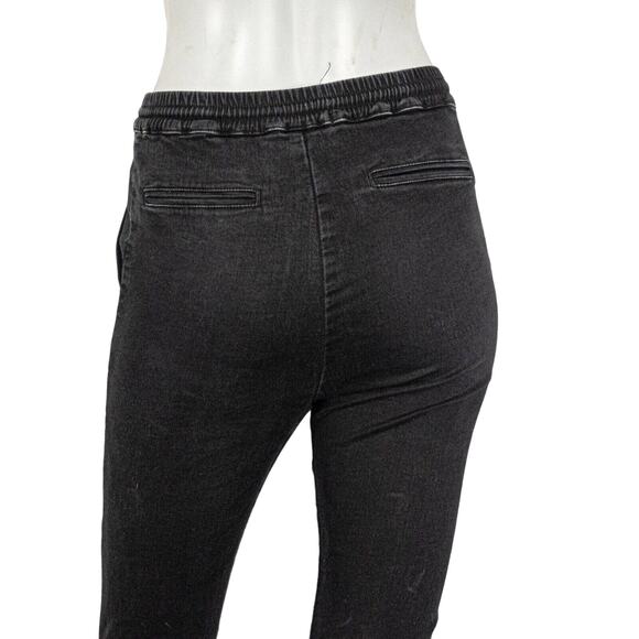The Kooples Black Jean Joggers ripped Distressed drawstring Women's 2XS 26w - Picture 10 of 10